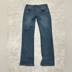 Y2K Embroidered Jeans Graphic Stitch Denim Low Rise Straight Leg Vintage